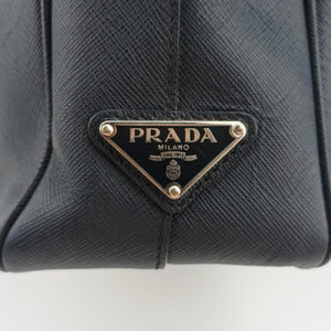 Secondhand Prada business bag briefcase Navy SAFFIANO Leather 2VE363 handbag | stylenewstar