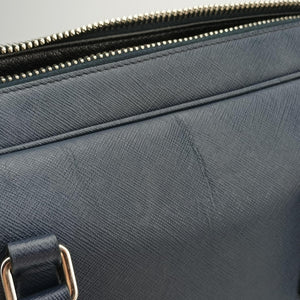Secondhand Prada business bag briefcase Navy SAFFIANO Leather 2VE363 handbag | stylenewstar