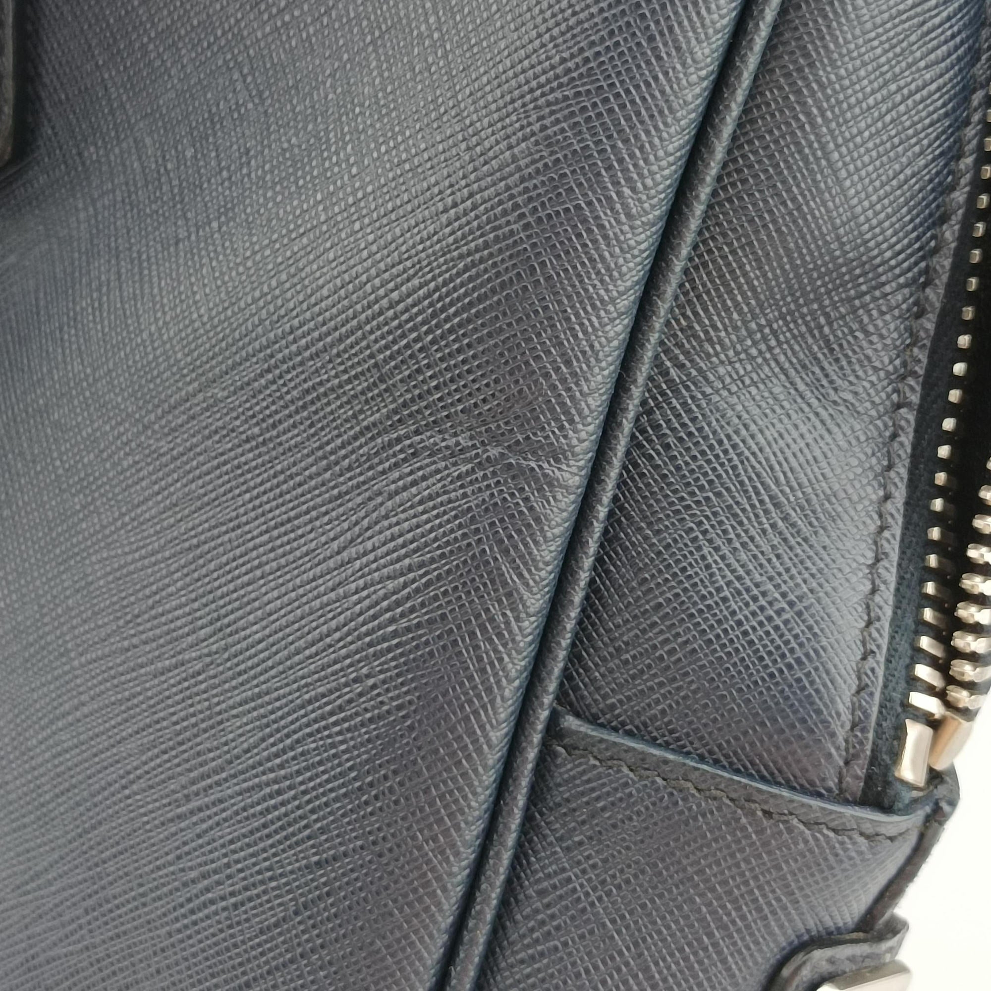 Secondhand Prada business bag briefcase Navy SAFFIANO Leather 2VE363 handbag | stylenewstar