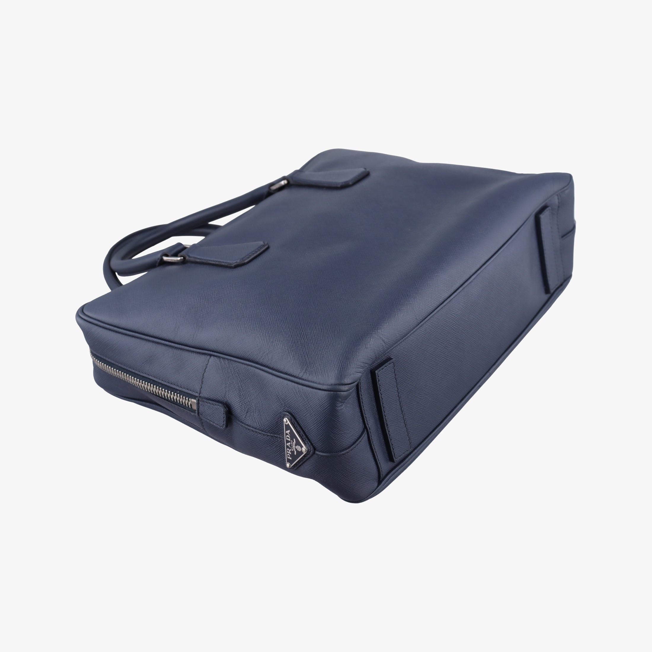 Secondhand Prada business bag briefcase Navy SAFFIANO Leather 2VE363 handbag | stylenewstar
