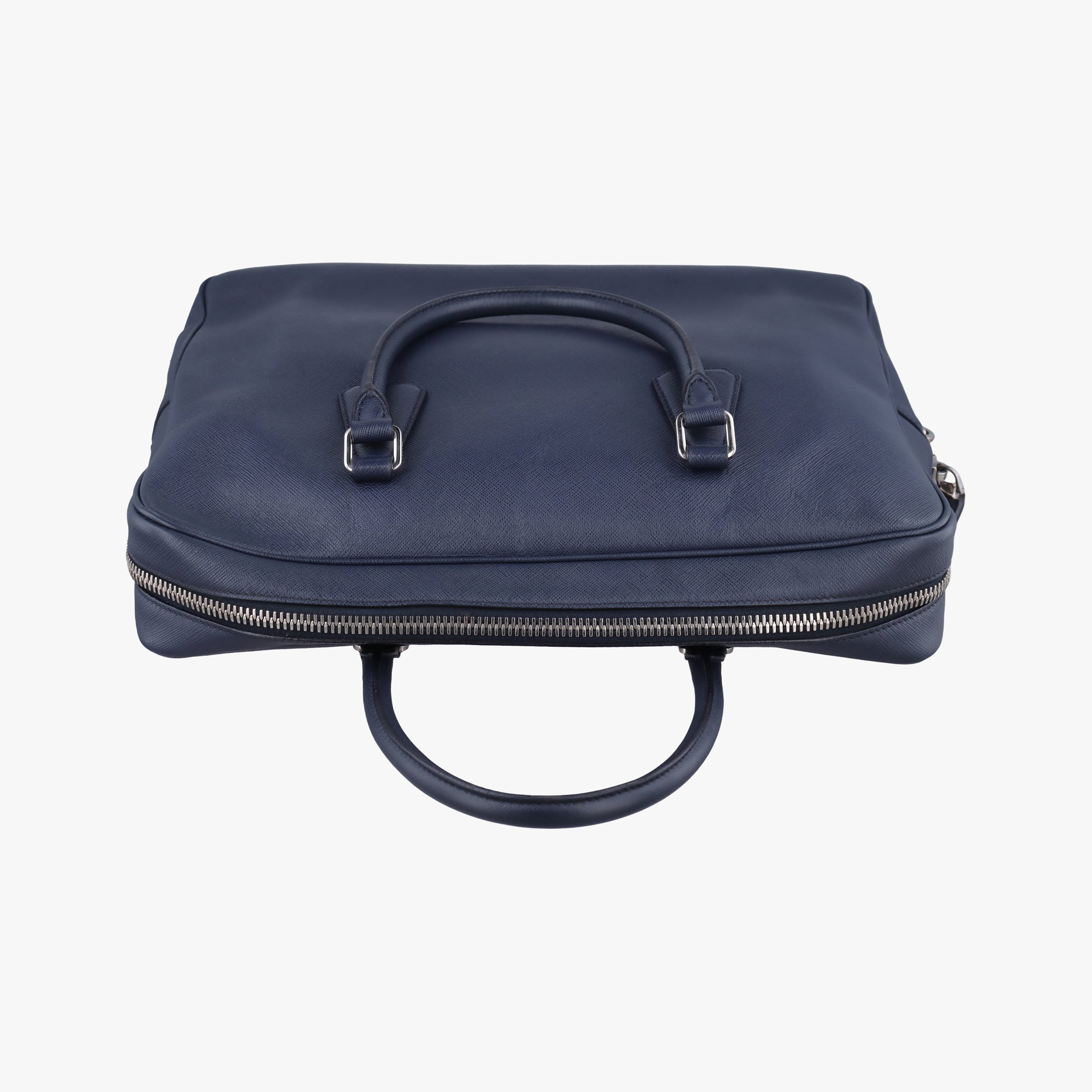 Secondhand Prada business bag briefcase Navy SAFFIANO Leather 2VE363 handbag | stylenewstar