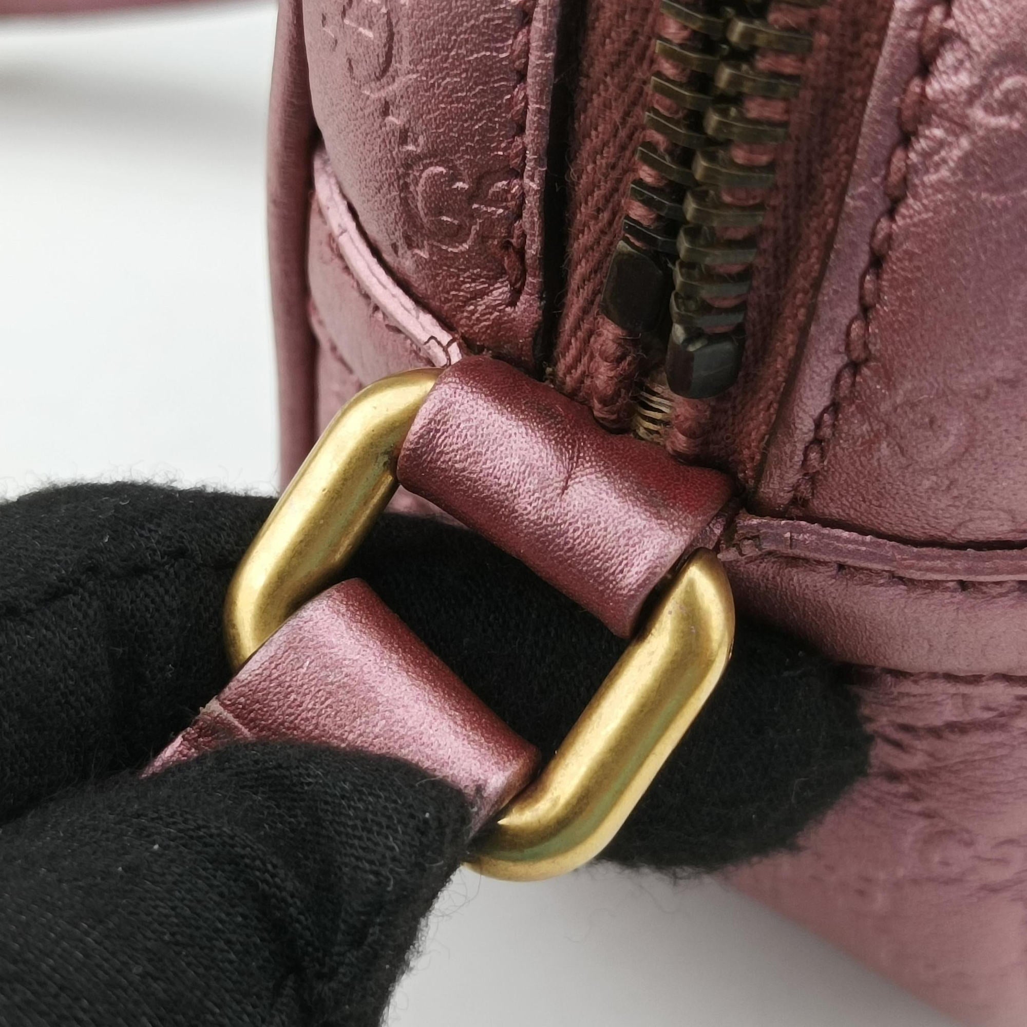 Pre-owned Gucci Microguccissima bamboo camera Pink Leather 309538 shoulderbag | stylenewstar