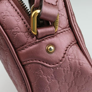 Pre-owned Gucci Microguccissima bamboo camera Pink Leather 309538 shoulderbag | stylenewstar