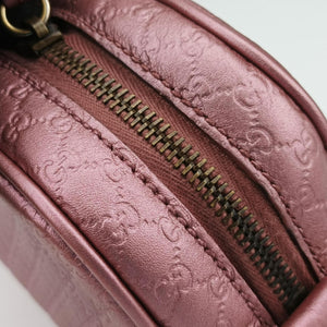 Pre-owned Gucci Microguccissima bamboo camera Pink Leather 309538 shoulderbag | stylenewstar