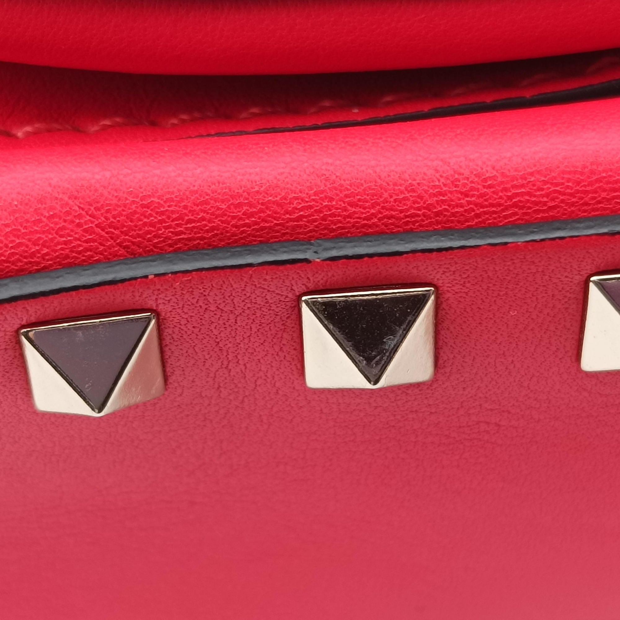 Pre-owned Valentino Rockstud Red Leather  backpack/rucksack | stylenewstar