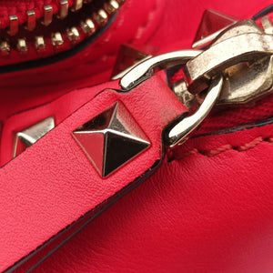 Pre-owned Valentino Rockstud Red Leather  backpack/rucksack | stylenewstar