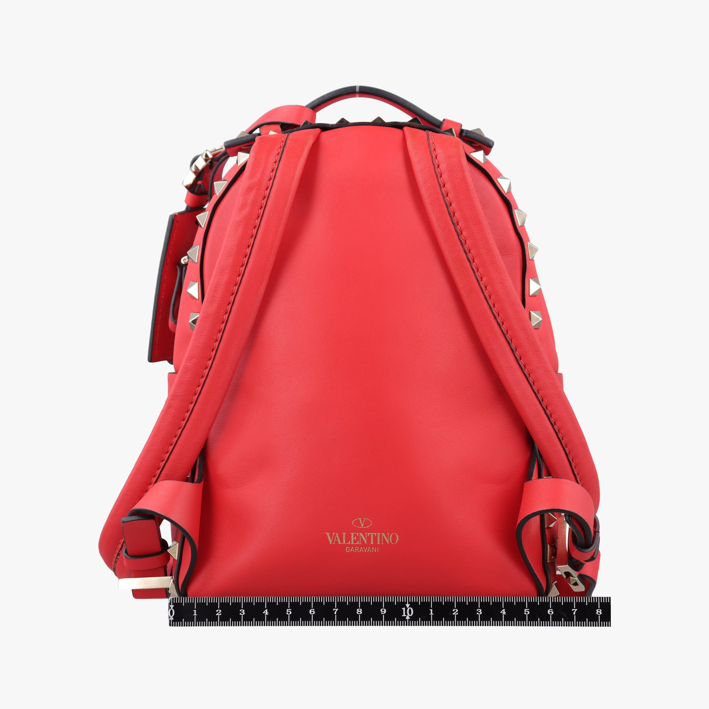 Pre-owned Valentino Rockstud Red Leather  backpack/rucksack | stylenewstar