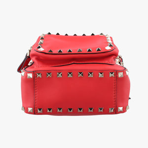 Pre-owned Valentino Rockstud Red Leather  backpack/rucksack | stylenewstar