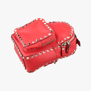 Pre-owned Valentino Rockstud Red Leather  backpack/rucksack | stylenewstar