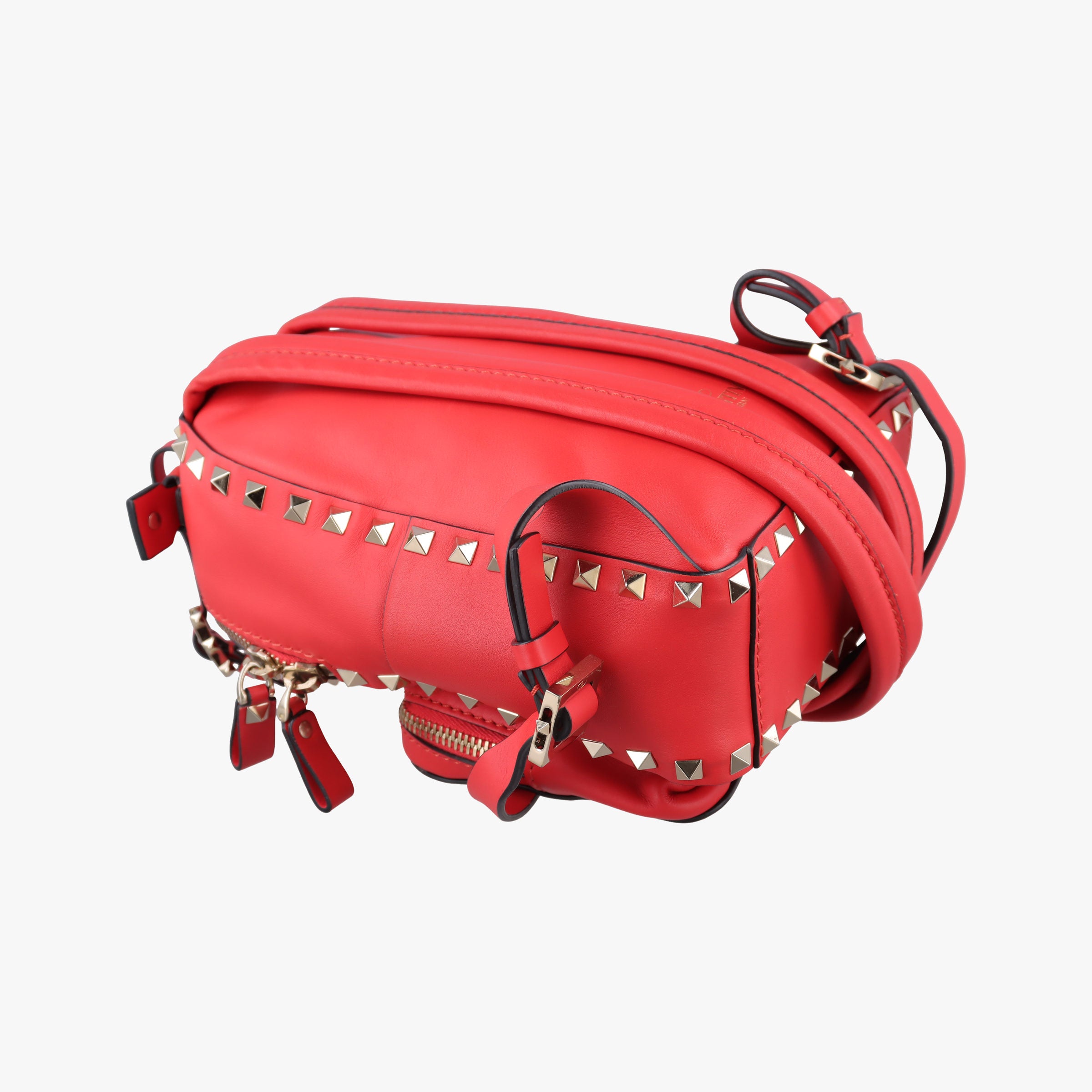Pre-owned Valentino Rockstud Red Leather  backpack/rucksack | stylenewstar