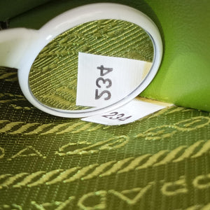 Pre-owned Prada Triangle Logo Plate Green SAFFIANO Leather 1NR015 shoulderbag | stylenewstar
