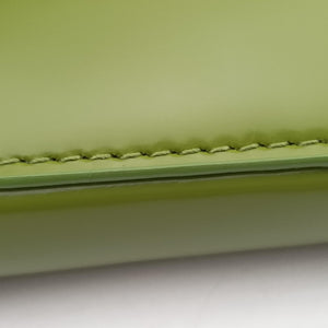 Pre-owned Prada Triangle Logo Plate Green SAFFIANO Leather 1NR015 shoulderbag | stylenewstar