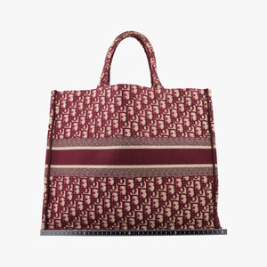 Secondhand Christian Dior Book Tote Red Jacquard  handbag | stylenewstar