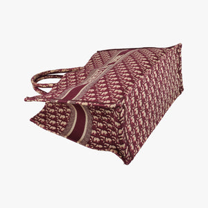 Secondhand Christian Dior Book Tote Red Jacquard  handbag | stylenewstar