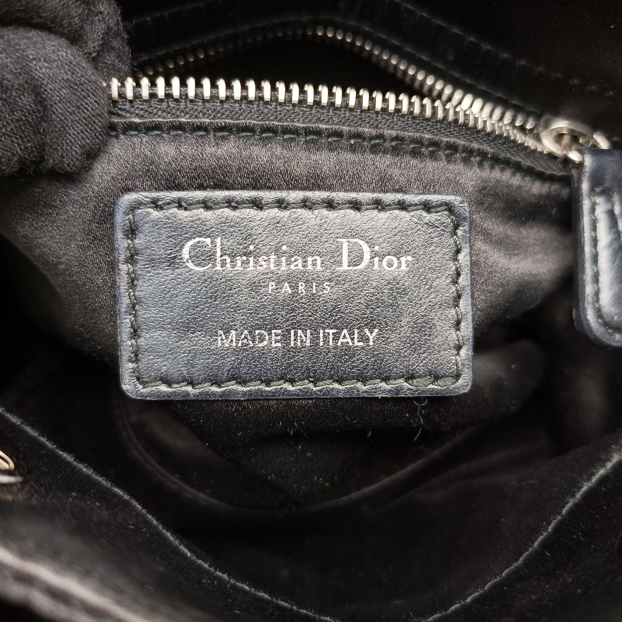 Pre-owned Christian Dior Lady Dior Black Silk  shoulderbag | stylenewstar