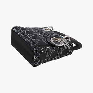 Pre-owned Christian Dior Lady Dior Black Silk  shoulderbag | stylenewstar