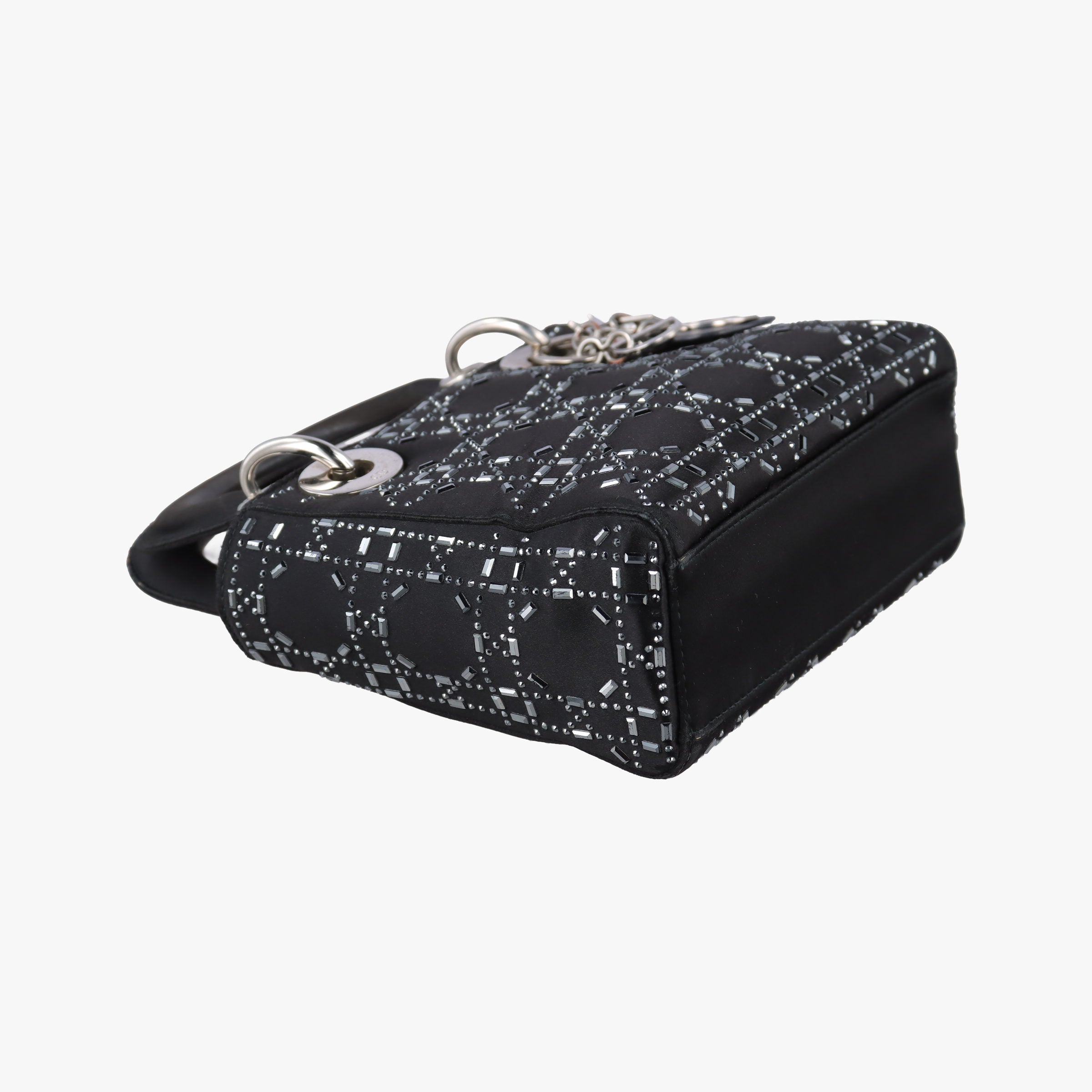 Pre-owned Christian Dior Lady Dior Black Silk  shoulderbag | stylenewstar