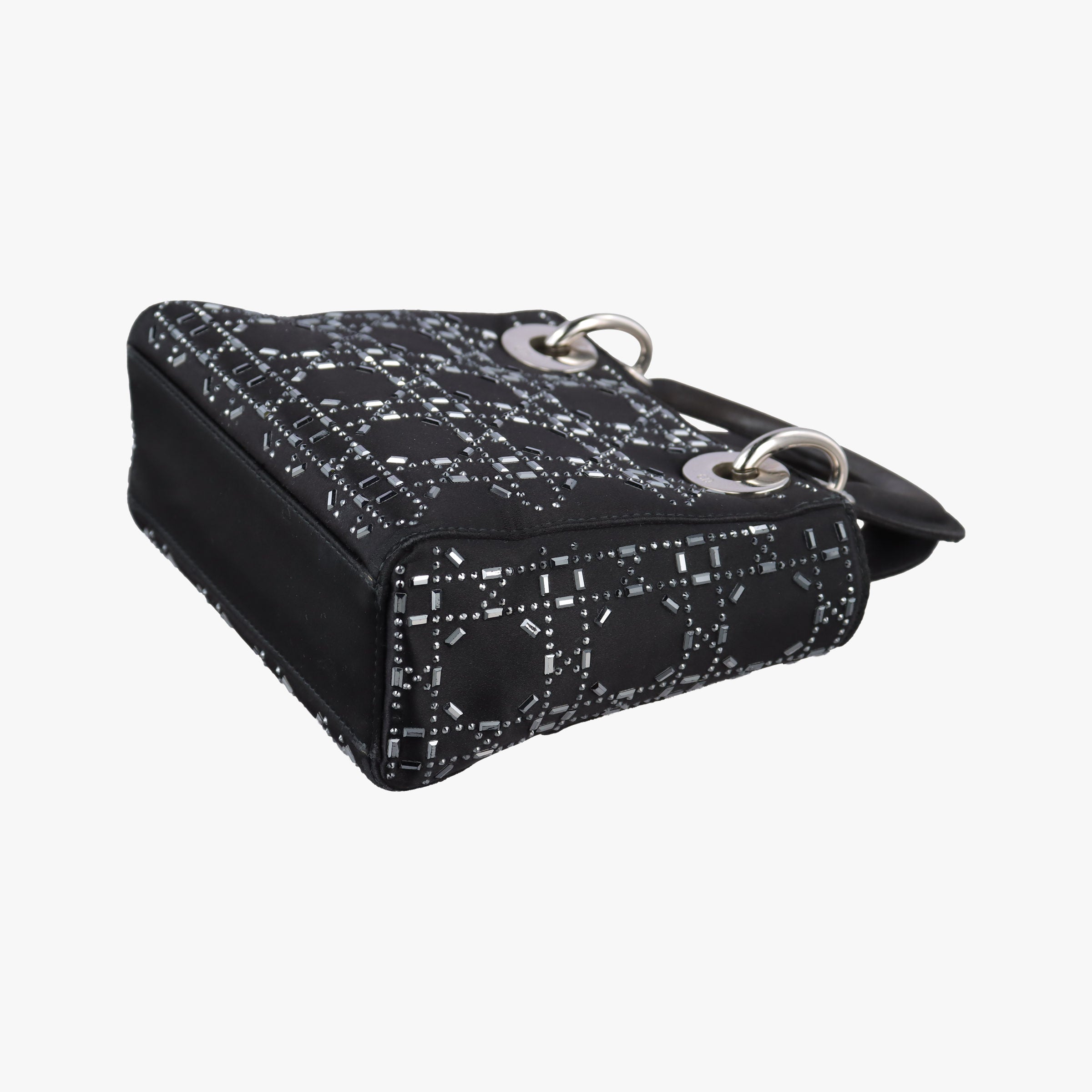 Pre-owned Christian Dior Lady Dior Black Silk  shoulderbag | stylenewstar