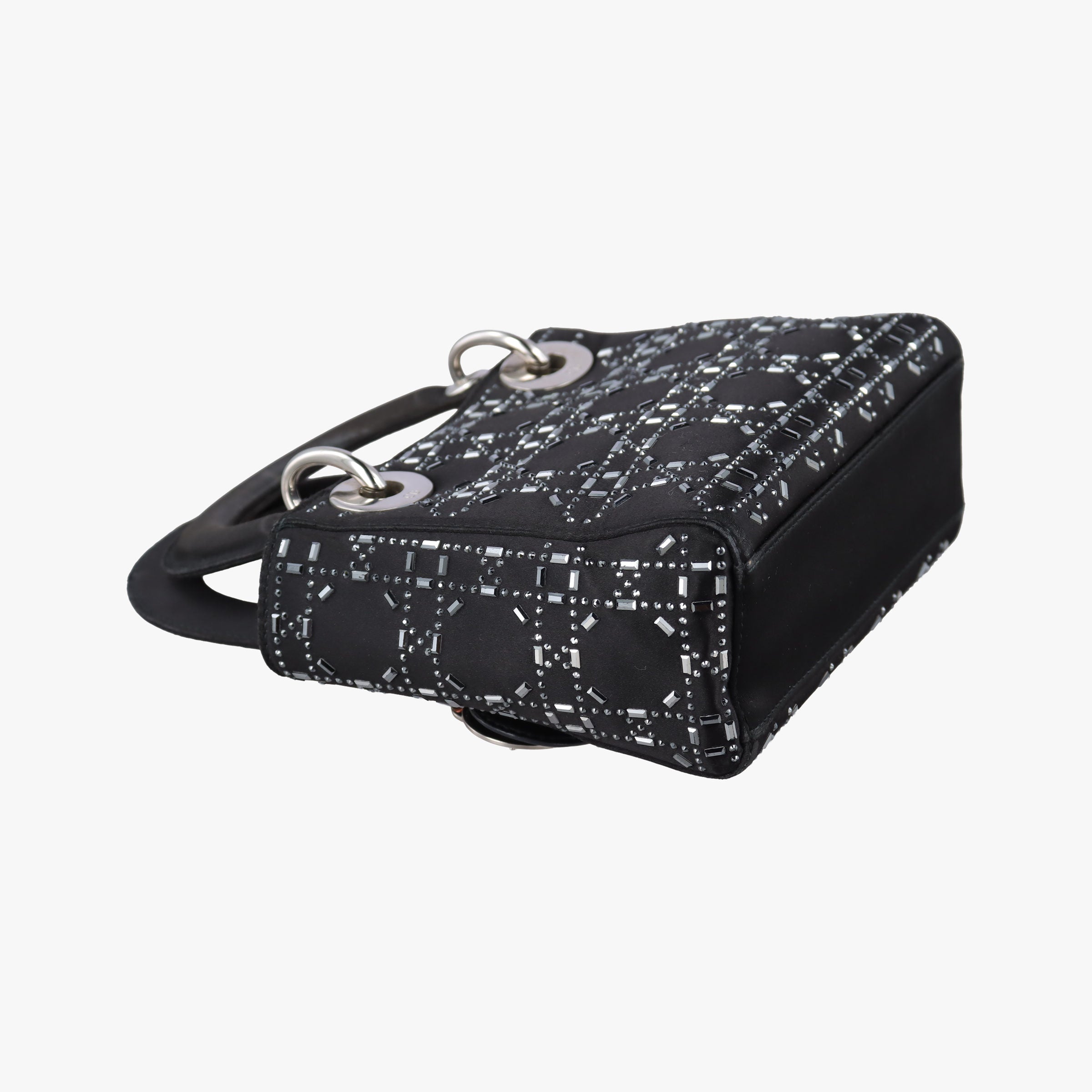 Pre-owned Christian Dior Lady Dior Black Silk  shoulderbag | stylenewstar