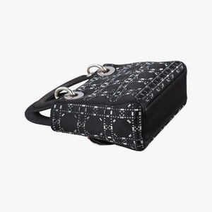 Pre-owned Christian Dior Lady Dior Black Silk  shoulderbag | stylenewstar