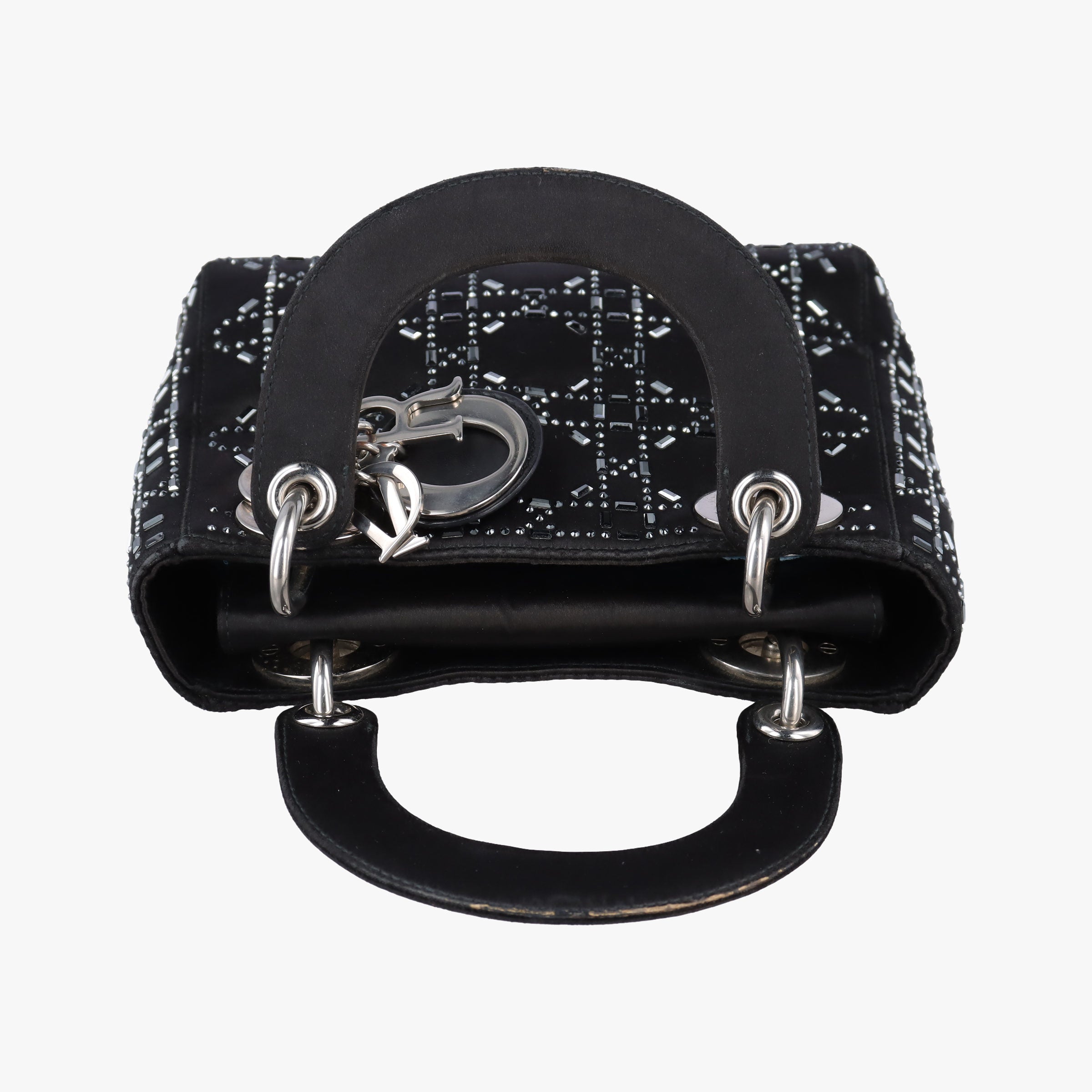 Pre-owned Christian Dior Lady Dior Black Silk  shoulderbag | stylenewstar