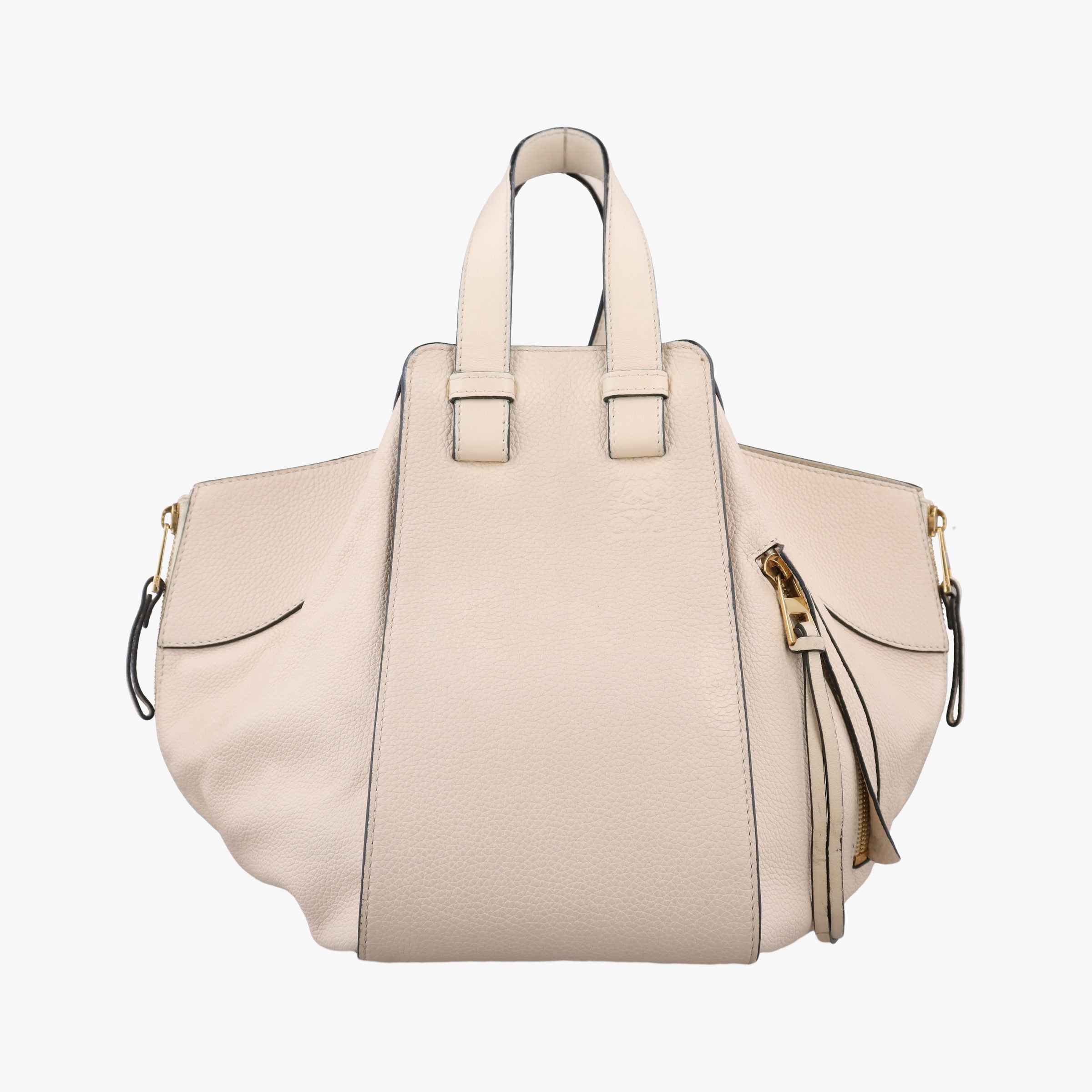 Pre-owned Loewe Hammock Beige Leather  handbag | stylenewstar