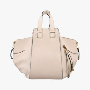 Pre-owned Loewe Hammock Beige Leather  handbag | stylenewstar