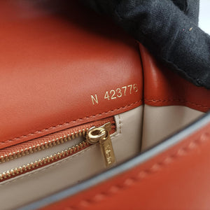 Pre-owned Valextra Iside orange brown Calf Leather  shoulderbag | stylenewstar