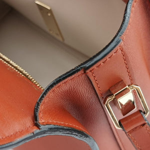 Pre-owned Valextra Iside orange brown Calf Leather  shoulderbag | stylenewstar