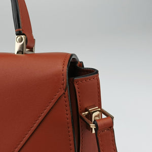Pre-owned Valextra Iside orange brown Calf Leather  shoulderbag | stylenewstar
