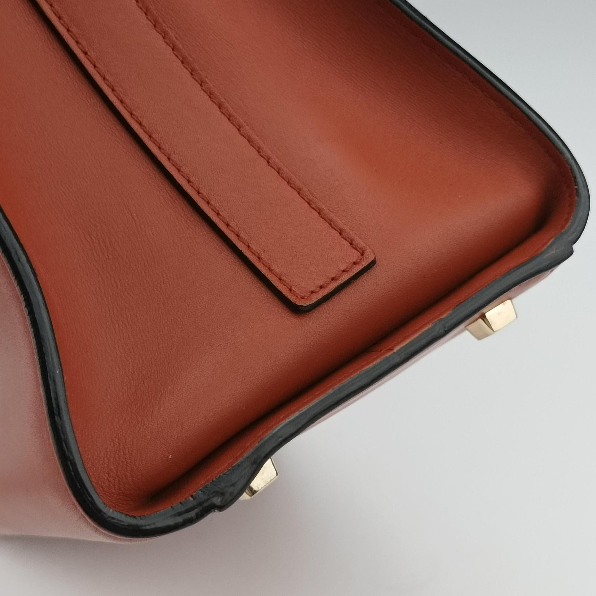 Pre-owned Valextra Iside orange brown Calf Leather  shoulderbag | stylenewstar