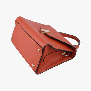 Pre-owned Valextra Iside orange brown Calf Leather  shoulderbag | stylenewstar