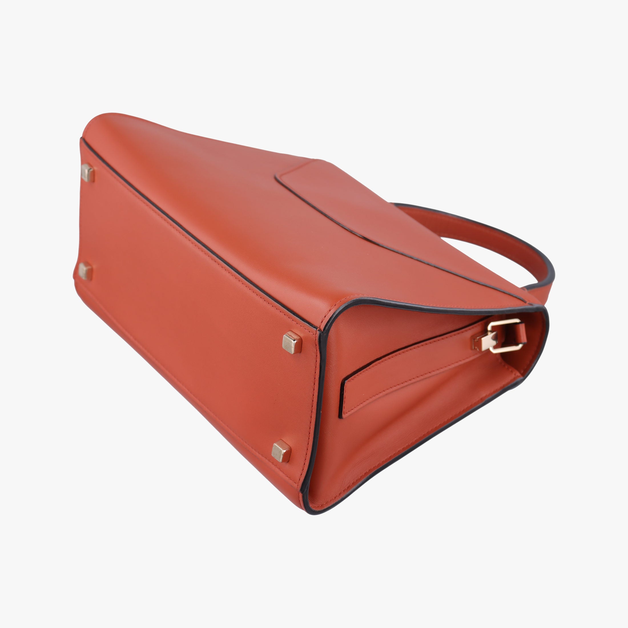 Pre-owned Valextra Iside orange brown Calf Leather  shoulderbag | stylenewstar