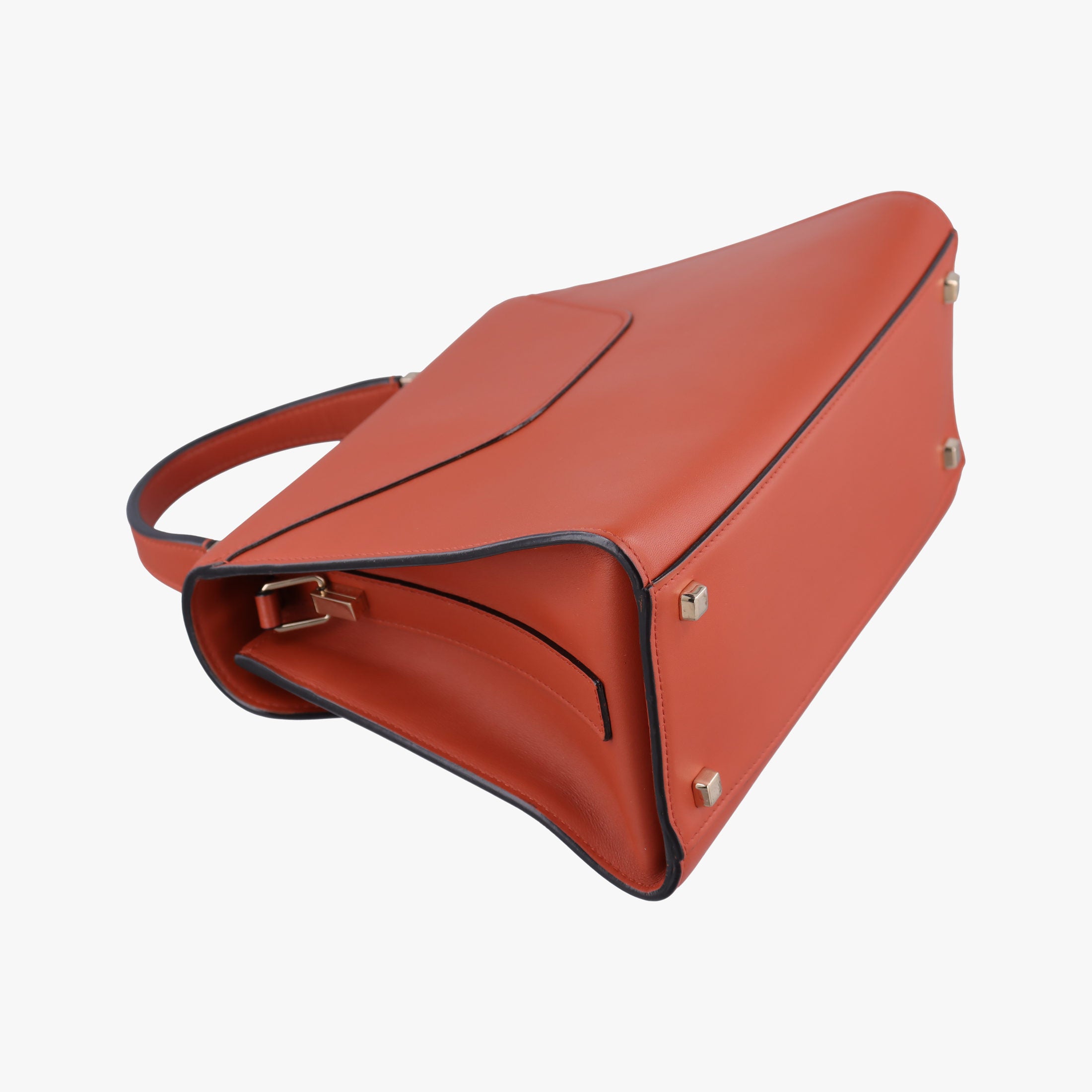 Pre-owned Valextra Iside orange brown Calf Leather  shoulderbag | stylenewstar
