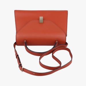 Pre-owned Valextra Iside orange brown Calf Leather  shoulderbag | stylenewstar