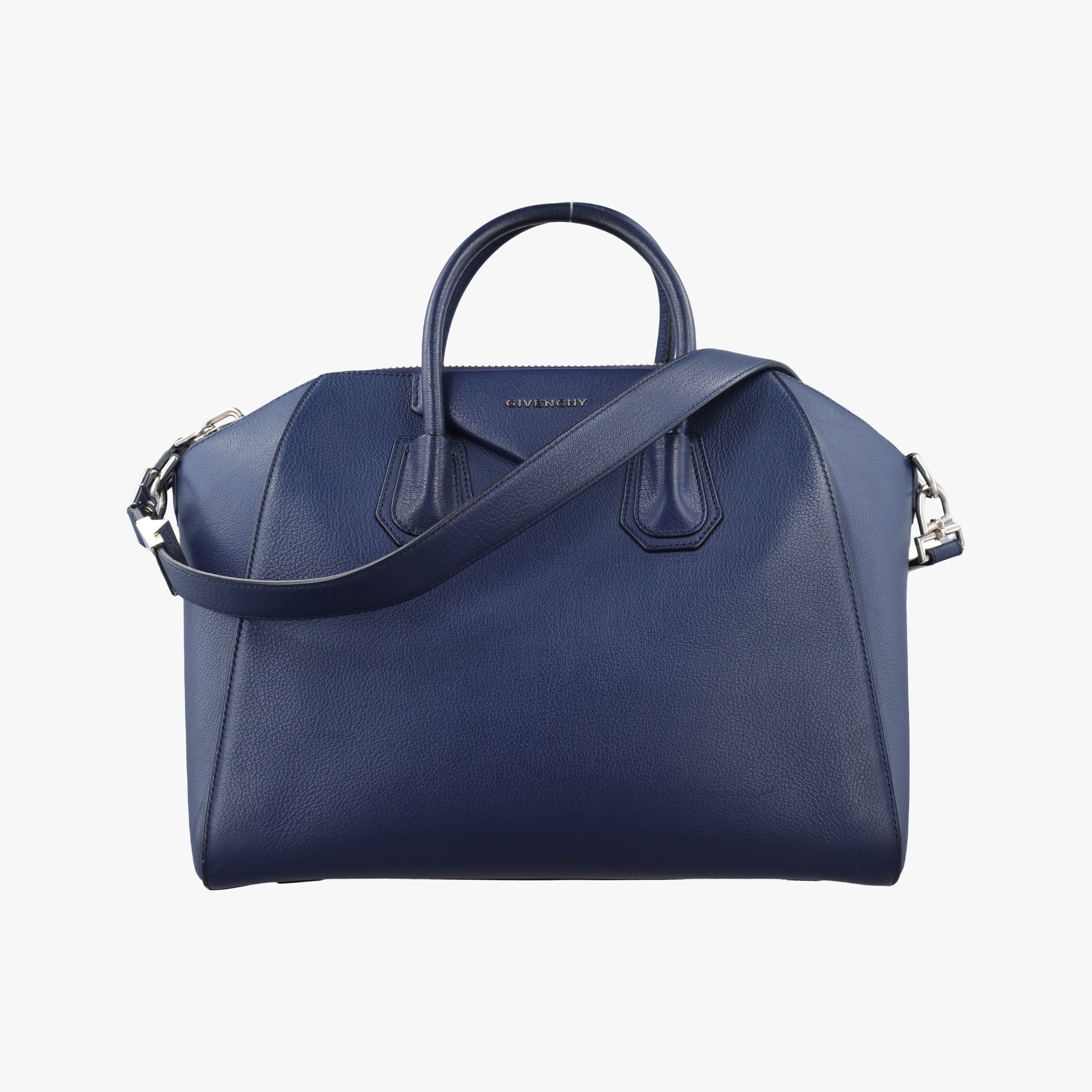 Pre-owned Givenchy Antigona Medium Navy leather  shoulderbag | stylenewstar