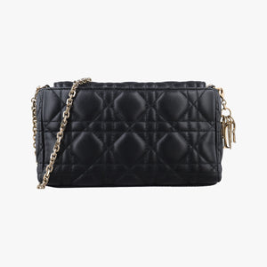 Pre-owned Christian Dior Lady Dior Cannage chain Black lambskin  shoulderbag | stylenewstar