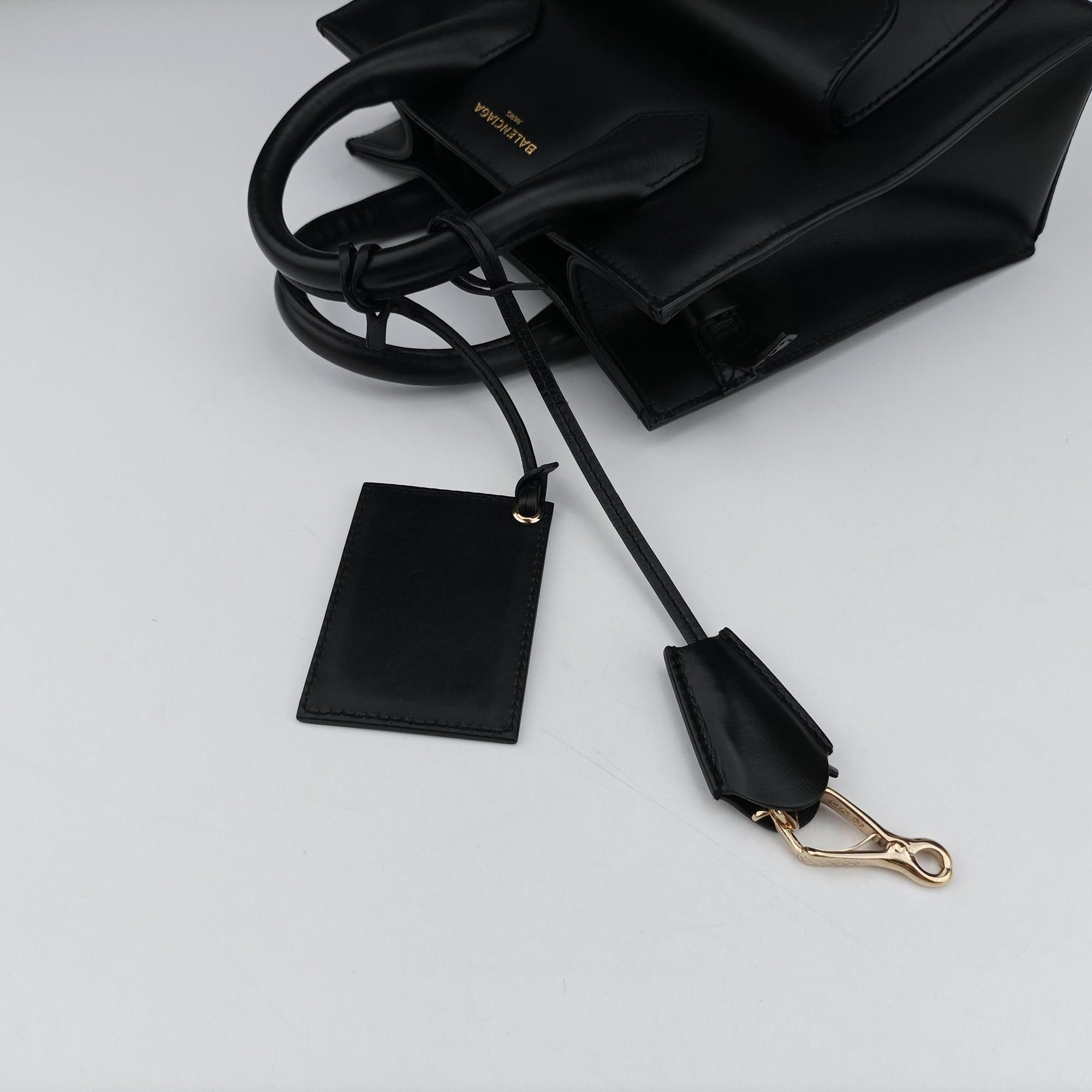 Vintage Balenciaga Padlock All Afternoon Black Leather  shoulderbag | stylenewstar