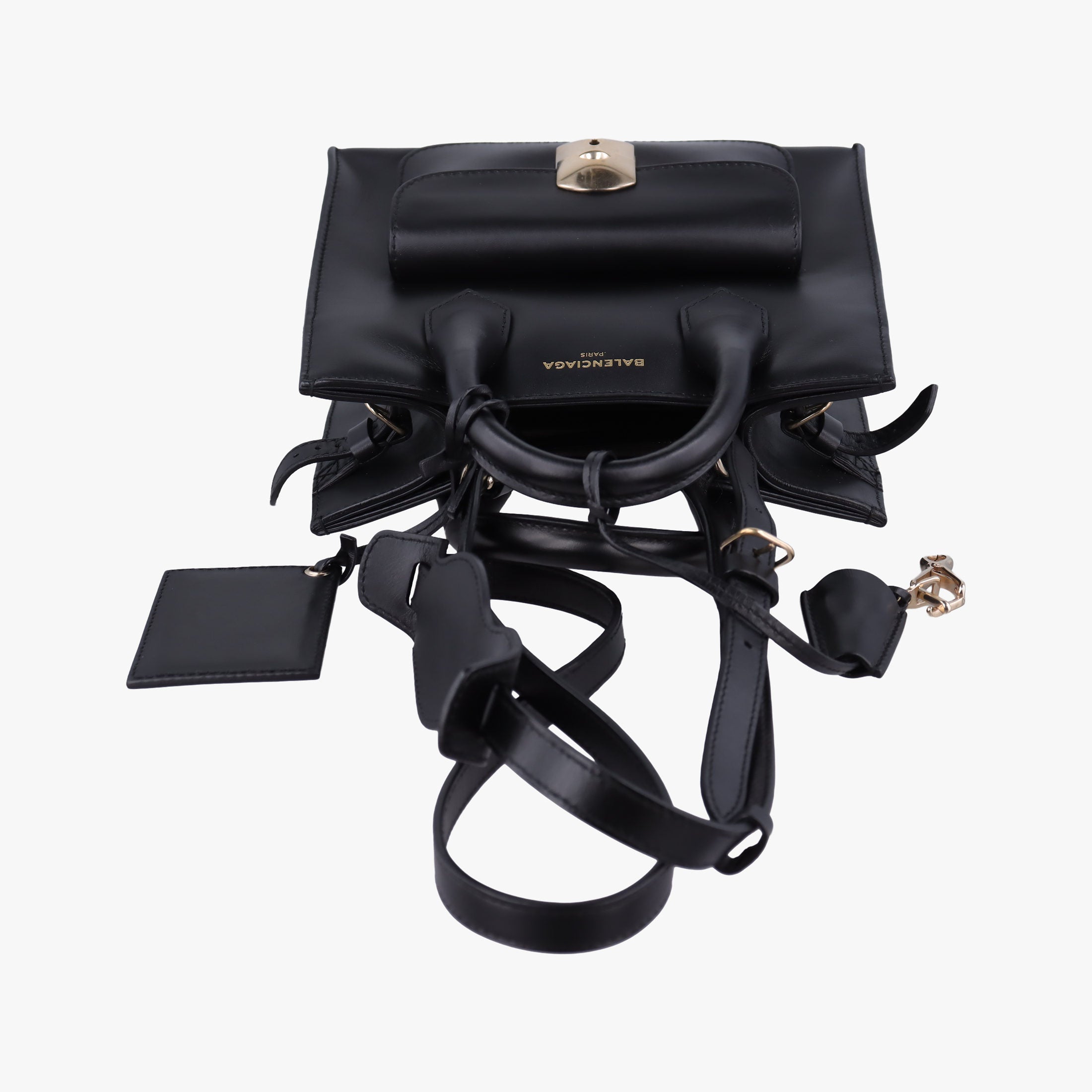 Vintage Balenciaga Padlock All Afternoon Black Leather  shoulderbag | stylenewstar