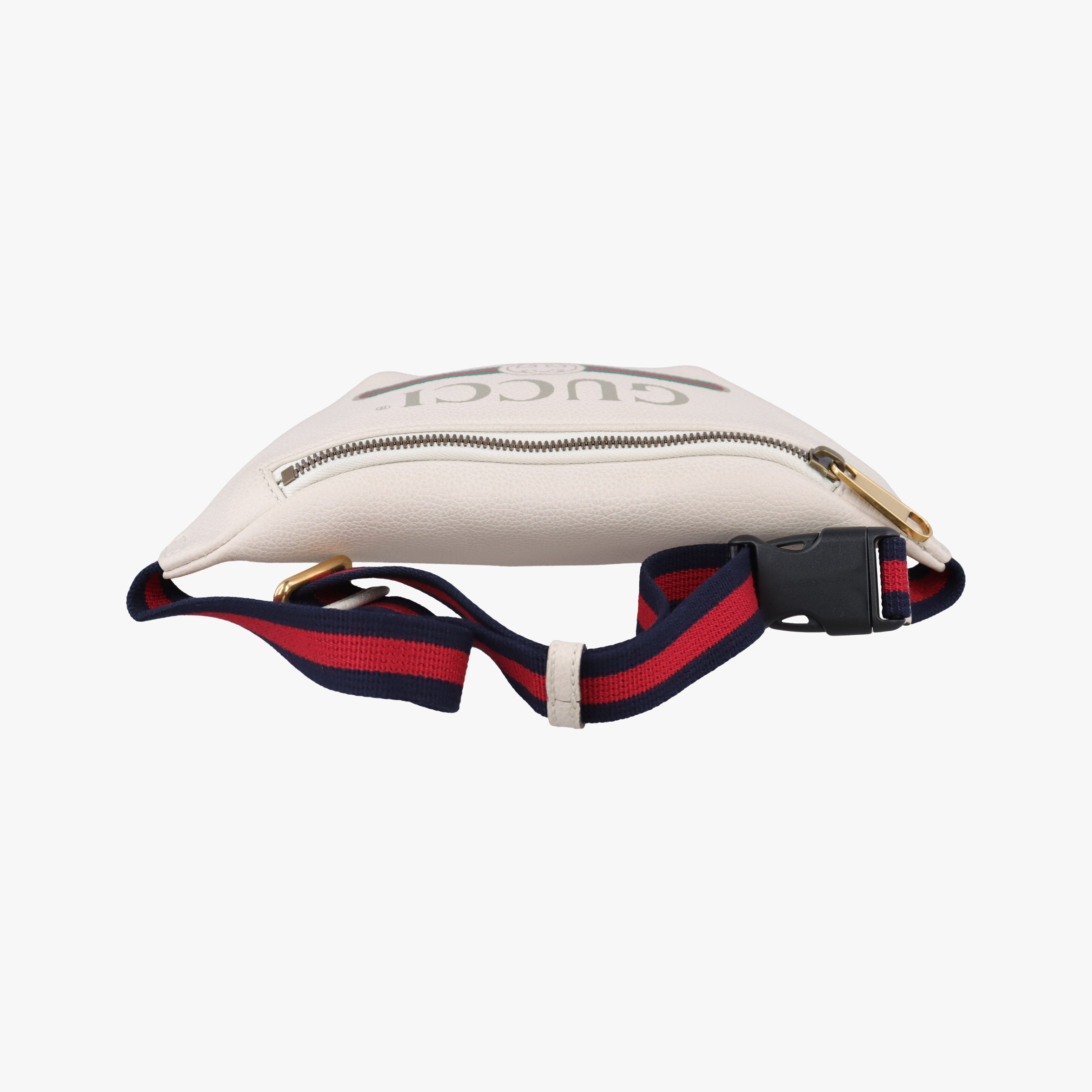 Pre-owned Gucci Gucci Print White Leather 527792 bum bag/waist bag | stylenewstar