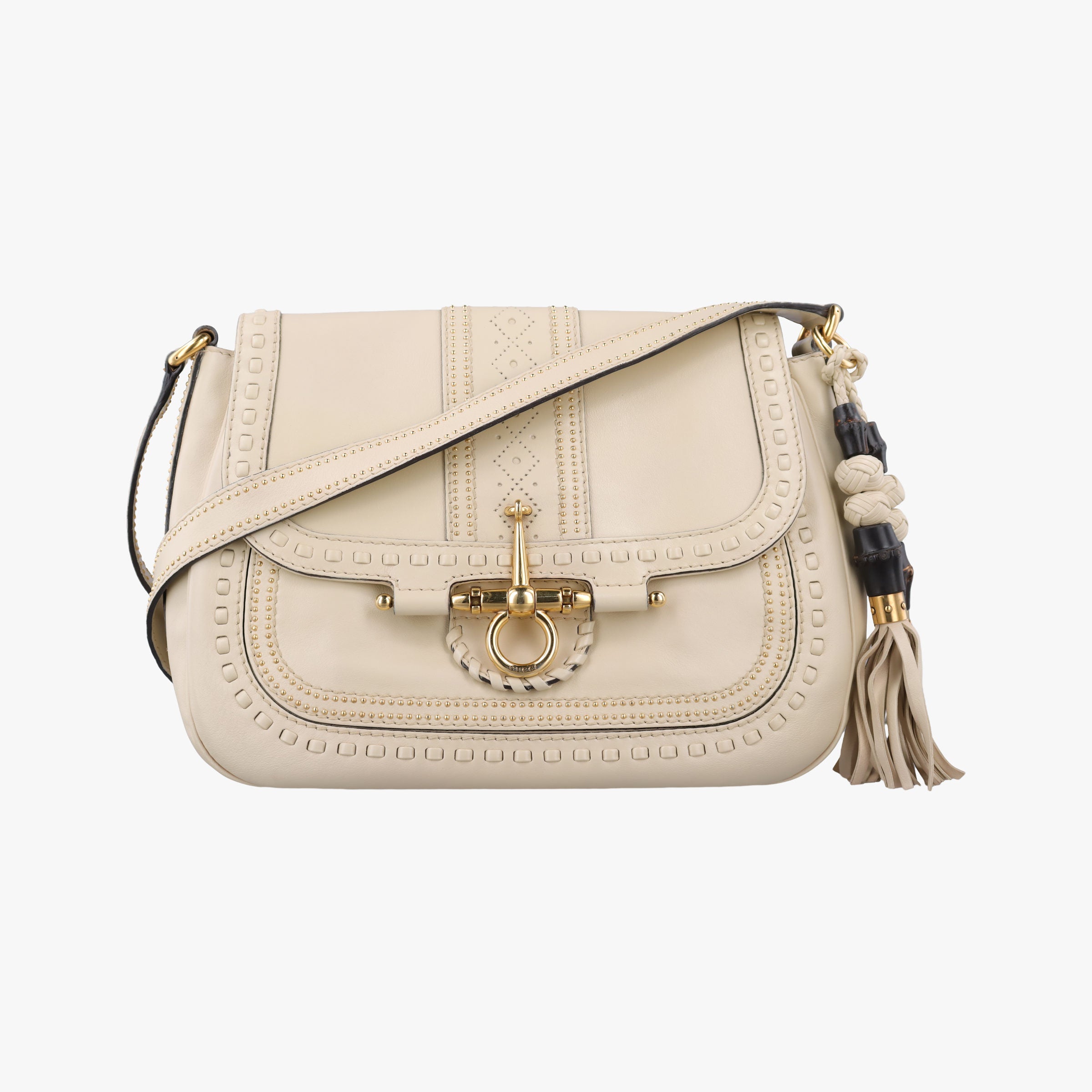Pre-owned Gucci Snaffle Bit Beige Leather 263955 shoulderbag | stylenewstar