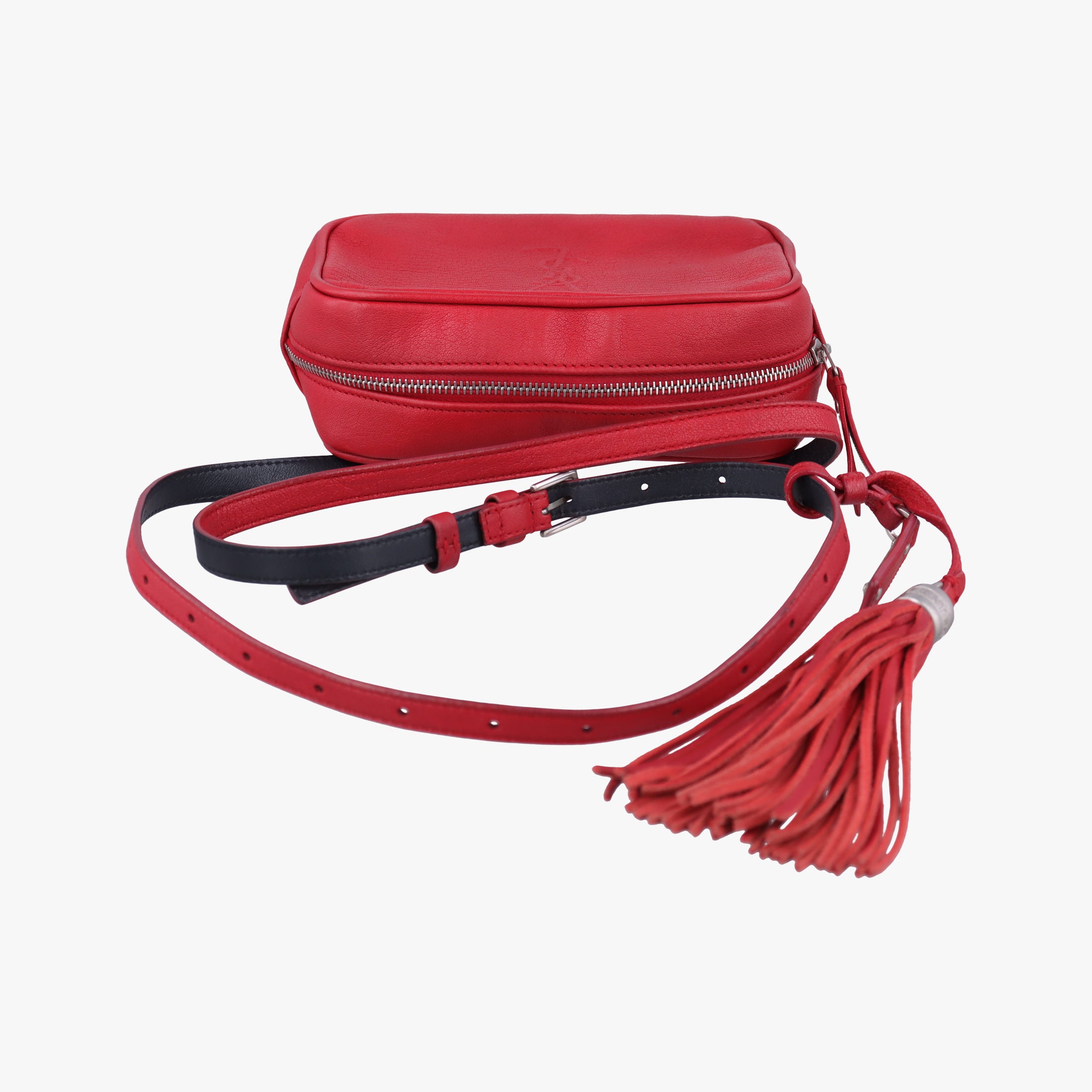 Pre-owned Yves Saint Laurent Lou camera Red Leather 527096 shoulderbag | stylenewstar