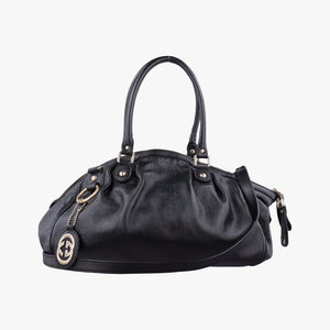 Pre-owned Gucci Sukey GUCCISSIMA Black Leather 223974 shoulderbag | stylenewstar