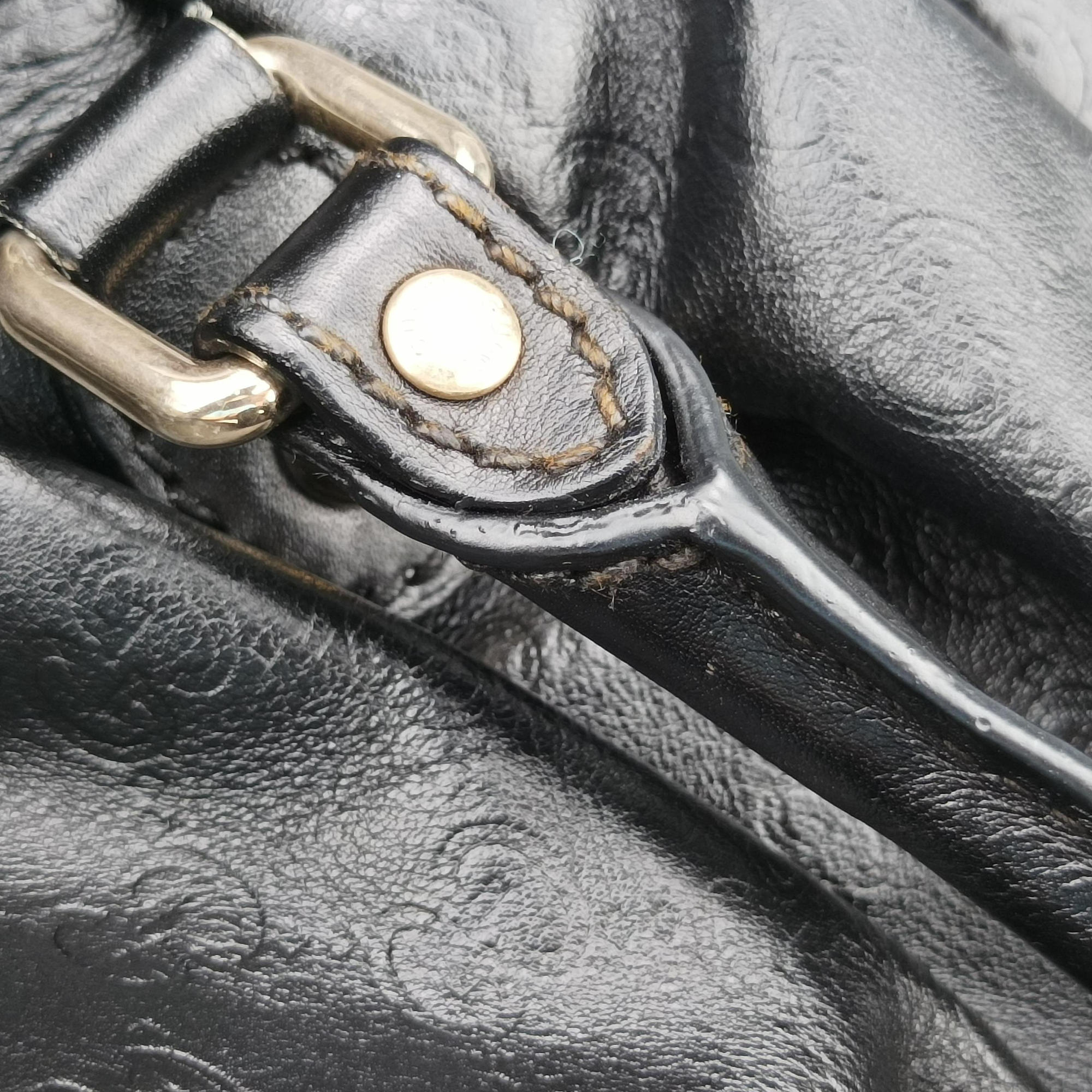 Pre-owned Gucci Sukey GUCCISSIMA Black Leather 223974 shoulderbag | stylenewstar