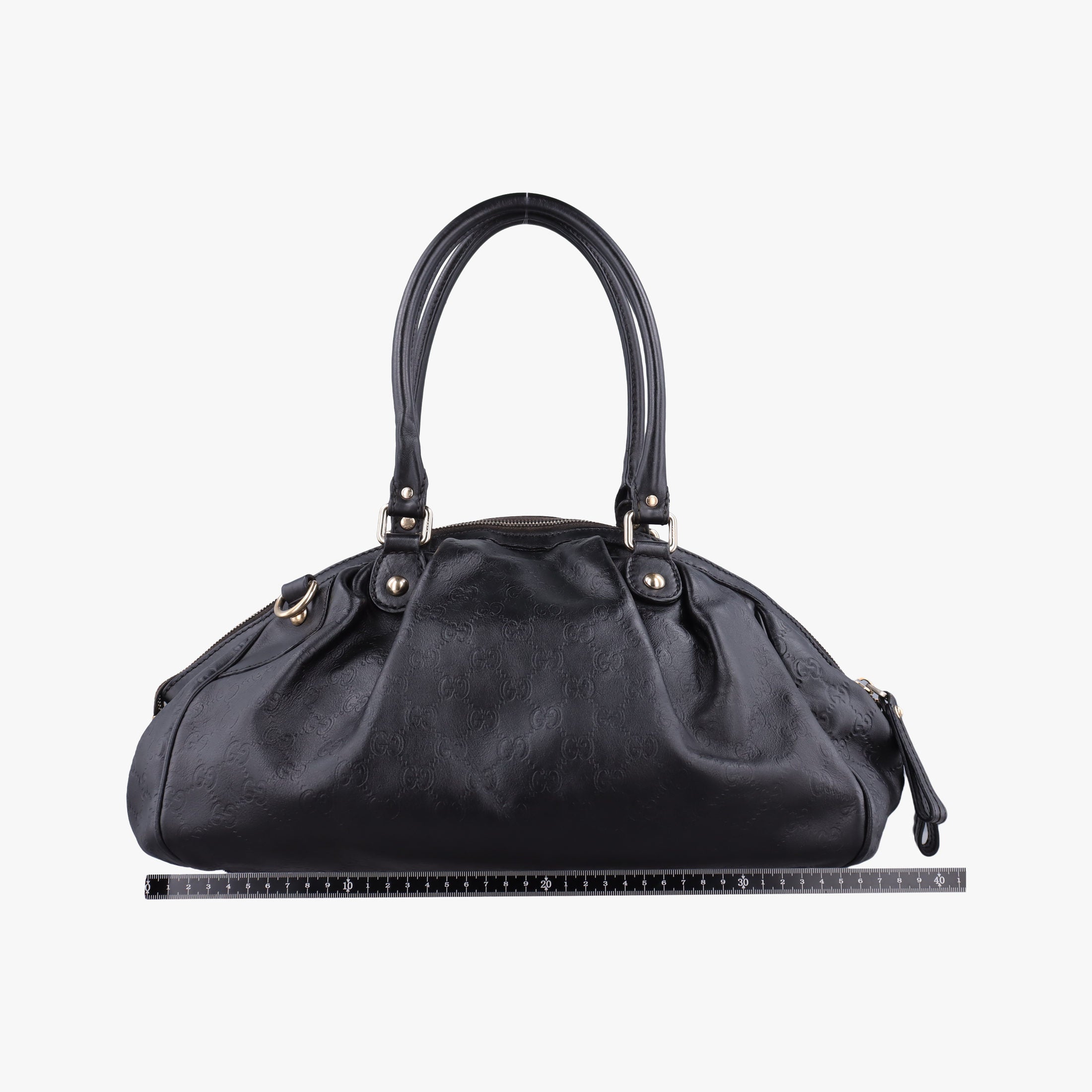 Pre-owned Gucci Sukey GUCCISSIMA Black Leather 223974 shoulderbag | stylenewstar