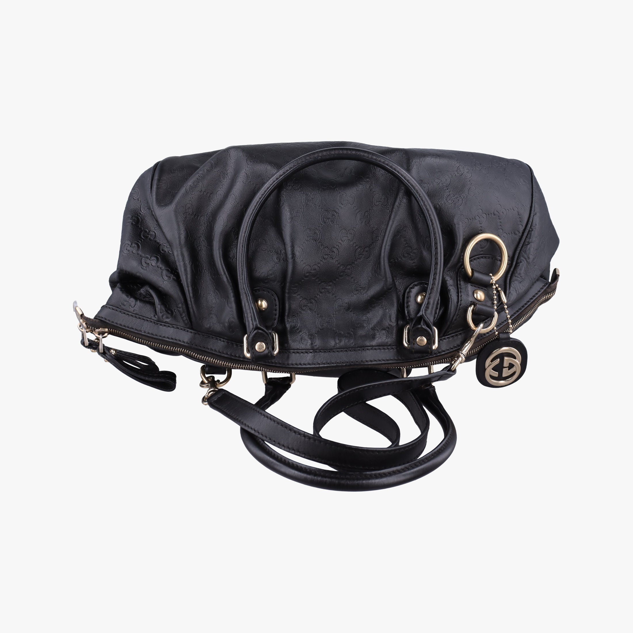 Pre-owned Gucci Sukey GUCCISSIMA Black Leather 223974 shoulderbag | stylenewstar