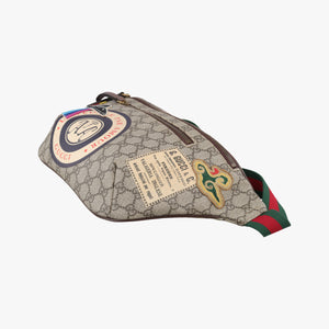 Pre-owned Gucci GG Supreme Courrier Brown×multicolor PVC coated canvas 529711 bum bag/waist bag | stylenewstar