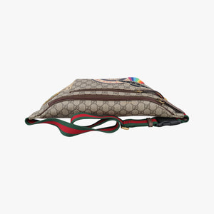 Pre-owned Gucci GG Supreme Courrier Brown×multicolor PVC coated canvas 529711 bum bag/waist bag | stylenewstar