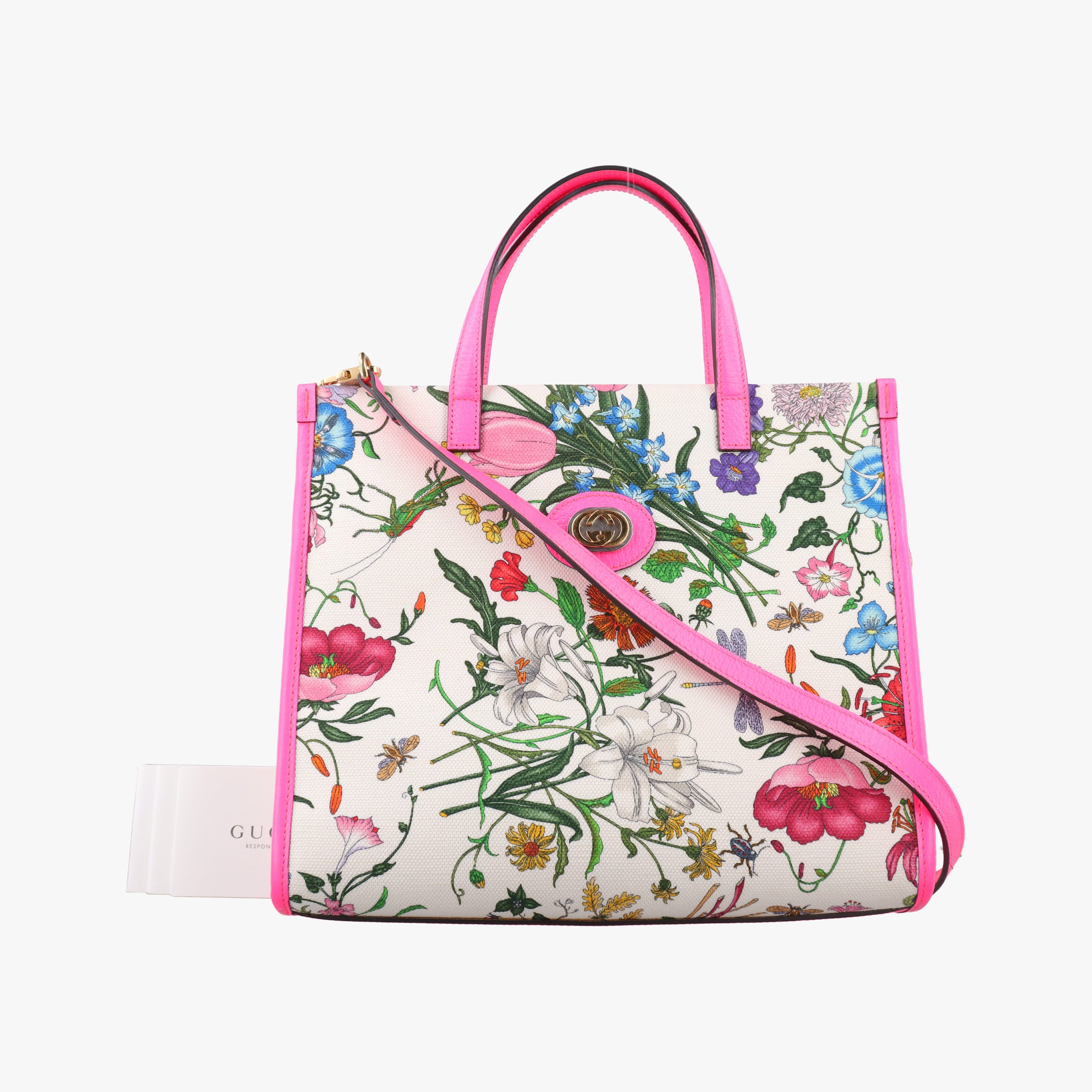 Pre-owned Gucci Flora Multicolour Canvas×Leather 550141 shoulderbag | stylenewstar