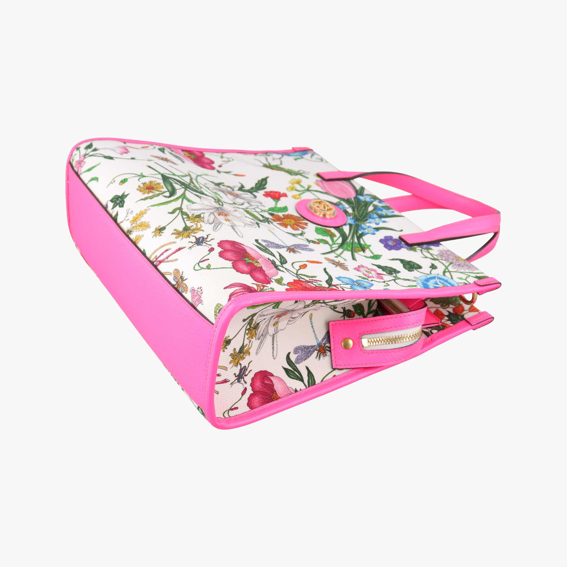 Pre-owned Gucci Flora Multicolour Canvas×Leather 550141 shoulderbag | stylenewstar